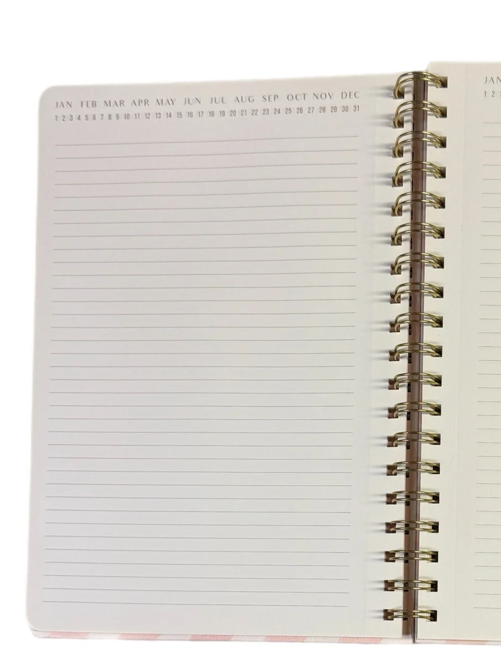 Threshold Pink Wavy Spiral Notebook Journal Gold 7x10 240 Pages NWT